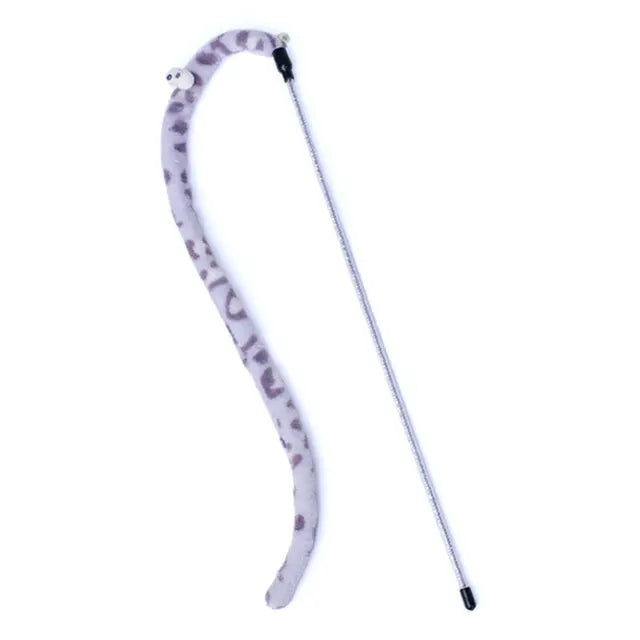 Colorful Caterpillar Cat Teaser Wand – Interactive Feather Toy for Cats-My Little Pet