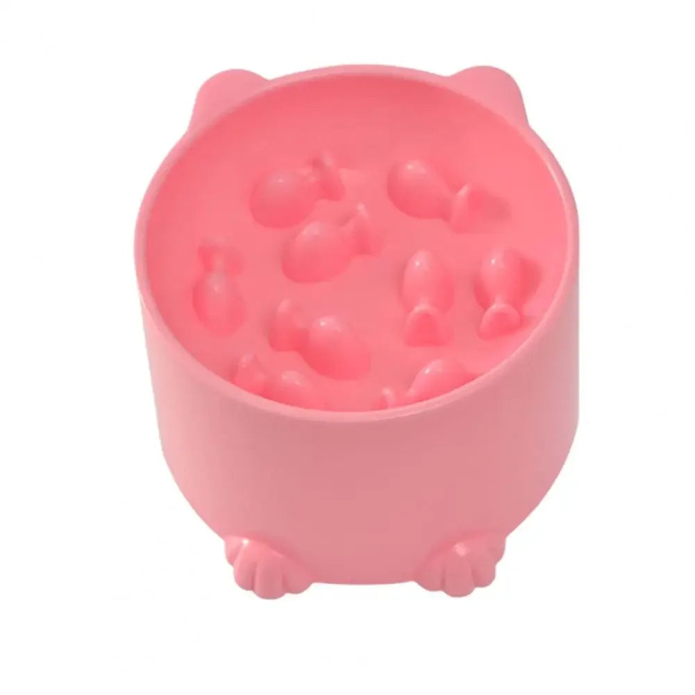 Anti-Choking Cat Food Bowl with Tall Feet and Cartoon Design-My Little Pet