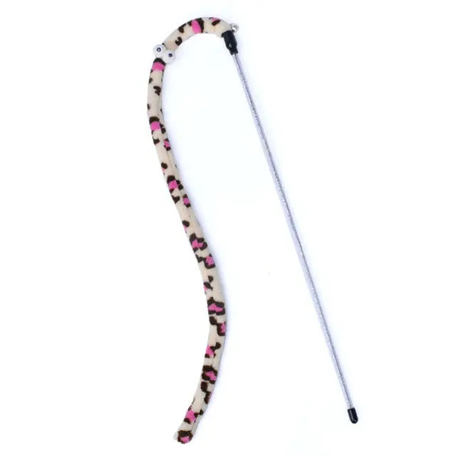 Colorful Caterpillar Cat Teaser Wand – Interactive Feather Toy for Cats-My Little Pet