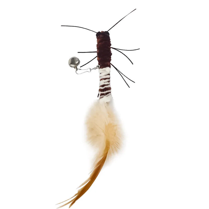 Dr.DC Interactive Teasing Cat Stick with Insect, Dragonfly & Feather Toys - Fun Pole for Play & Training-My Little Pet