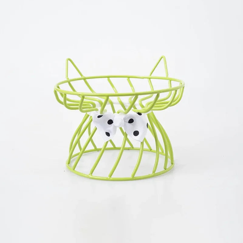 Elevated Ceramic Cat Bowl with High-Foot Design and Neck Guard-My Little Pet
