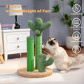 Cactus Cat Scratching Post with 3 Poles and Interactive Dangling Ball-My Little Pet