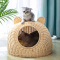 Cat Shaped Rattan Bed for Cats and Kittens-My Little Pet