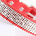 Elegant Rhinestone Leather Pet Collar-My Little Pet