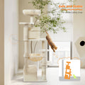 Deluxe Cat Tree Tower for Large Cats - 136cm Height with Hammocks, Condos, and Scratching Posts-My Little Pet