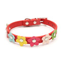 Floral Faux Leather Pet Collar for Dogs and Cats-My Little Pet