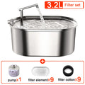 Automatic Stainless Steel Pet Water Fountain with Dual Filtration-My Little Pet