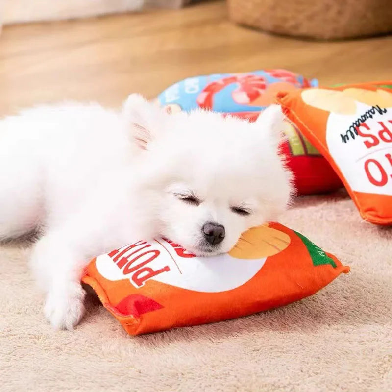 Crunchy Crisps Plush Dog Toys with Squeaker for Small to Medium Pets-My Little Pet