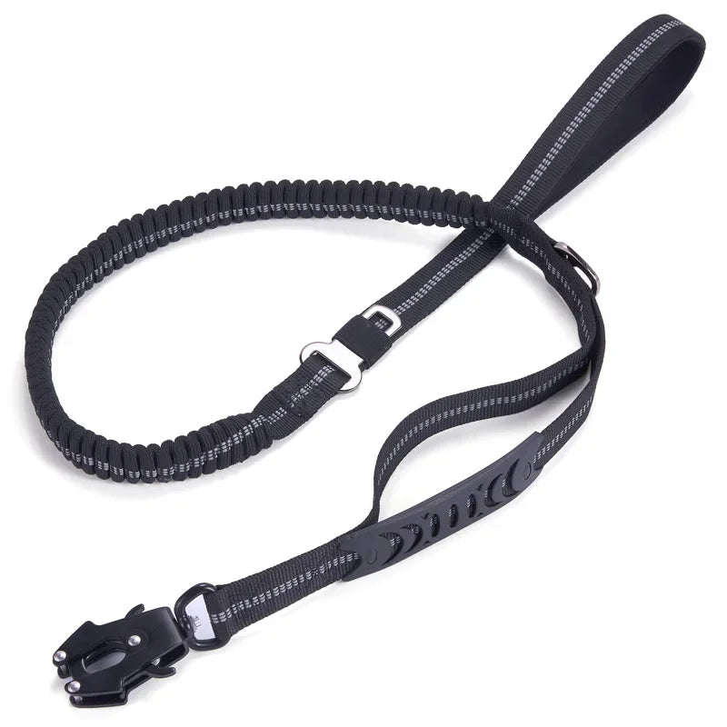 Reflective Shock Absorbing Pet Leashes with Car Seatbelt for Large Dogs Heavy Duty Tactical Bungee Dog Leash No Pull Dog Leash - My Little Pet