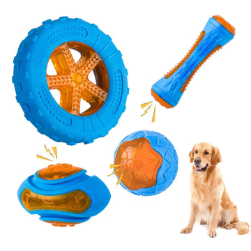 Durable Rubber Dog Chew Toys - Squeaky, Bite Resistant for Large Dogs-My Little Pet