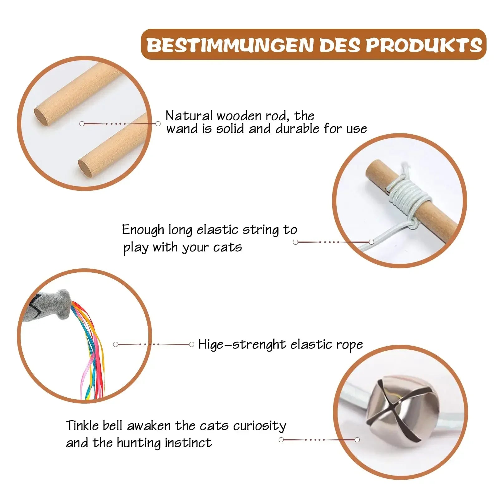 Elegant Wooden Cat Teaser Wand with Catnip and Bells-My Little Pet