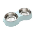 Double Pet Food and Water Bowl – Stainless Steel Dog and Cat Feeding Station - My Little Pet