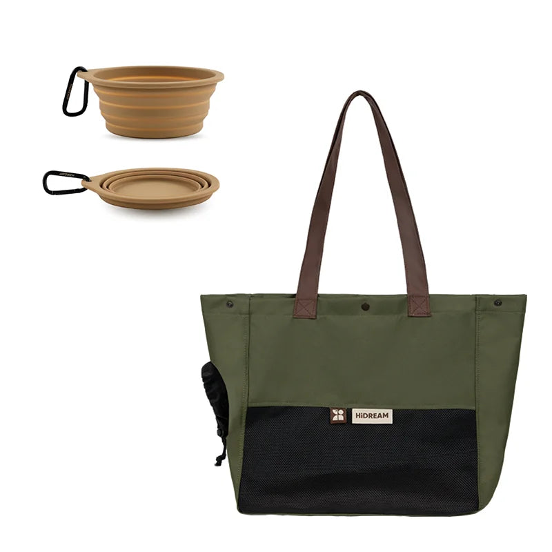 Portable Canvas Cat Carrier Bag - Shoulder Sling Travel Handbag for Pets-My Little Pet