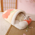 Cozy Sakura-Themed Pet Sleeping Bag with Removable Pillow-My Little Pet
