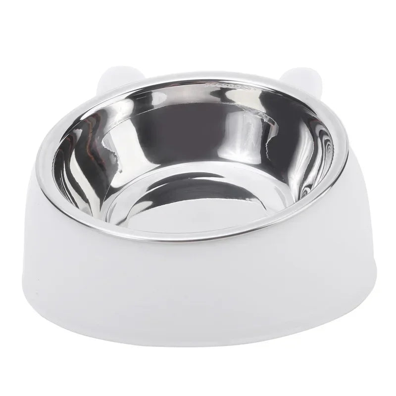 Non-Slip Cat Bowl with Stainless Steel Insert – Cute Ear Design-My Little Pet
