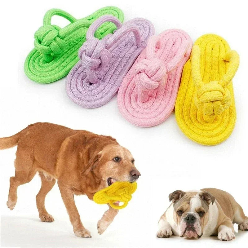 Durable Cotton Slipper Rope Dog Toy for Teeth Training and Interactive Play-My Little Pet
