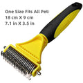 Dual-Sided Pet Grooming Brush for Dogs and Cats - Stainless Steel Undercoat Rake for Dematting and Detangling-My Little Pet