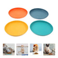 4-Piece Shallow Cat Food Bowls - Wide Pet Feeding Plates-My Little Pet