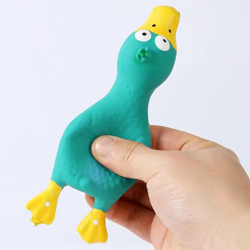 Colorful Latex Squeaky Chicken Toy for Dogs-My Little Pet