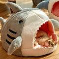 Warm Cat Beds - Cartoon Shark Pet Cave, Sweet Kittens Basket Cushion, Cat Pillow Mat Tent-My Little Pet