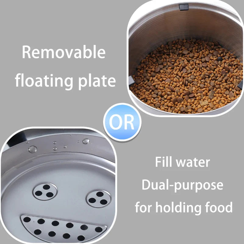Stainless Steel Dog Water Bowl with No-Spill Design-My Little Pet
