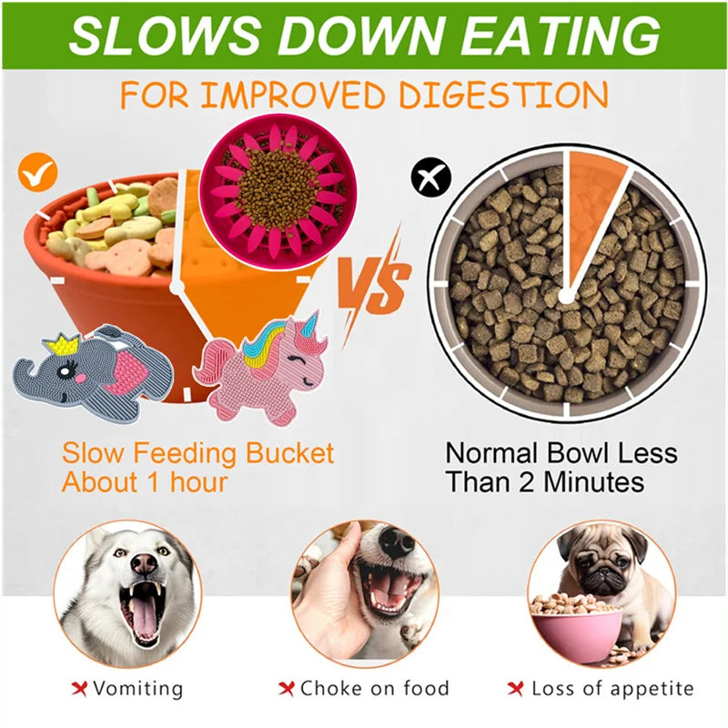 Silicone Slow Feeder for Pets - Anti-Choke Licking Pad for Cats and Dogs-My Little Pet