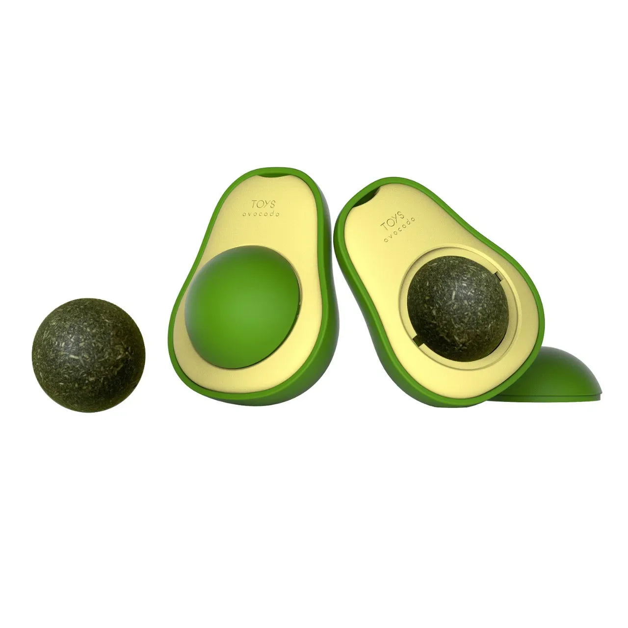 Avocado-Shaped Catnip Toy with Wooden Features for Dental Health-My Little Pet