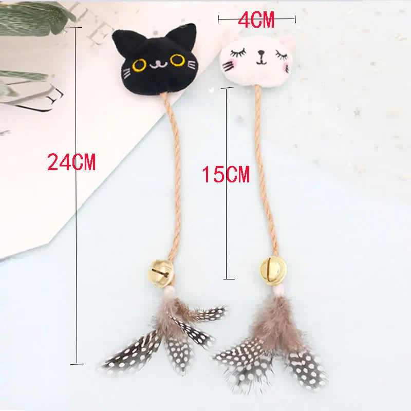 Catnip-Infused Animal-Shaped Cat Toy with Feather and Bell-My Little Pet