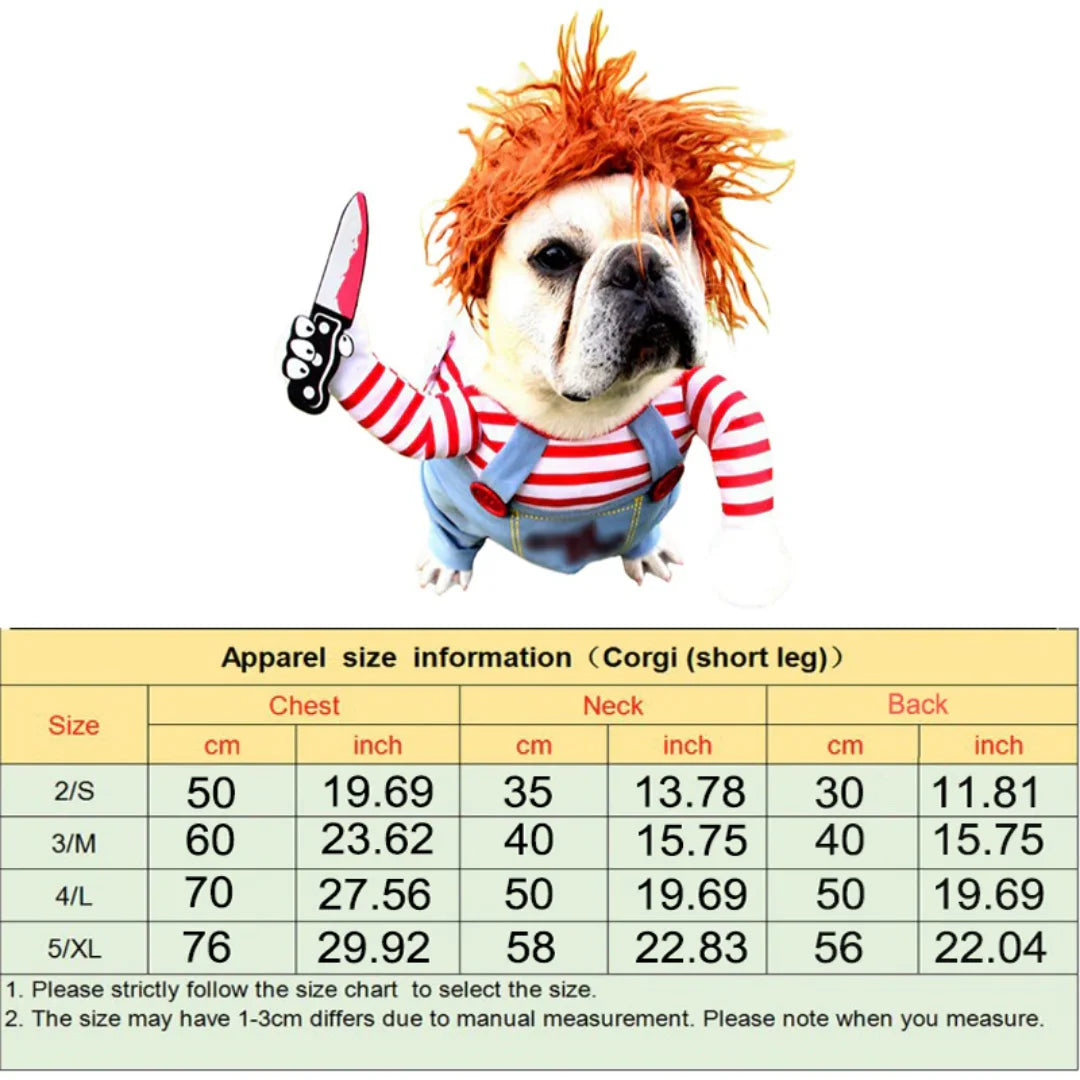 Chucky-Inspired Funny Pet Costume for Cats and Dogs-My Little Pet