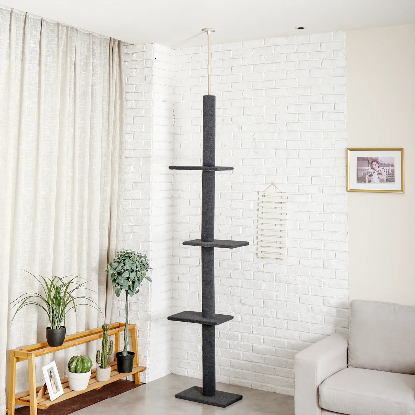 Floor-to-Ceiling Cat Tree - 228-274cm Tall Cat Climbing Tower-My Little Pet