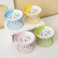 Elevated Ceramic Cat Bowl with High-Foot Design and Neck Guard-My Little Pet