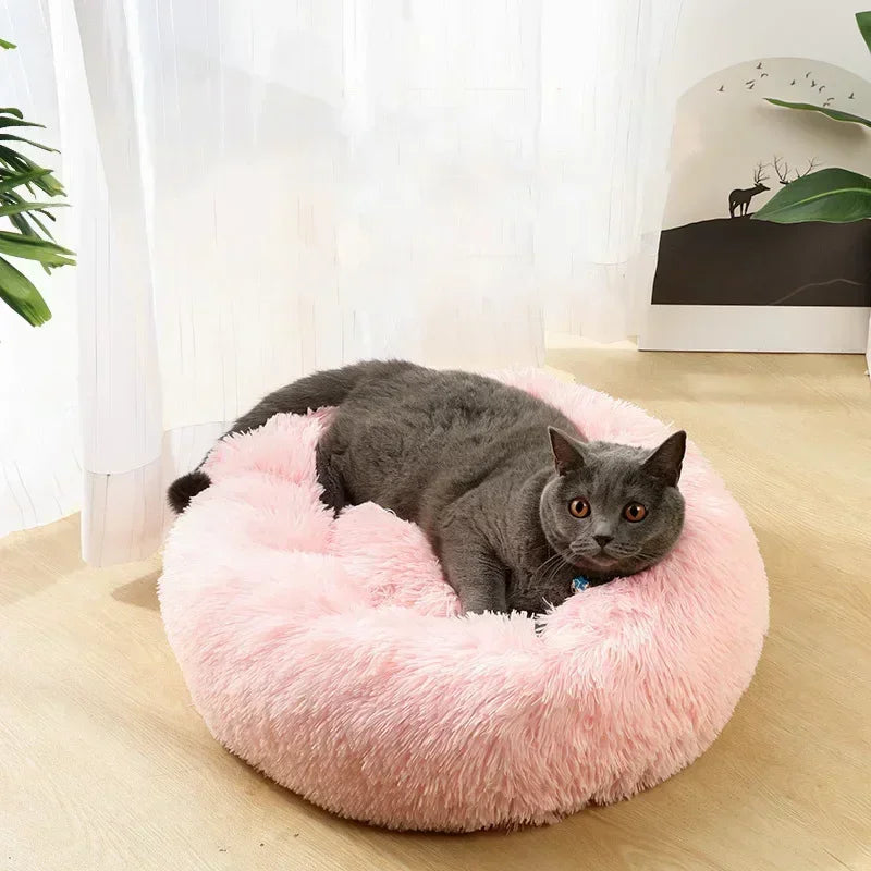 Cozy Donut Bed for Cats and Dogs – Soft and Warm Winter Cushion Sofa for Pets-My Little Pet