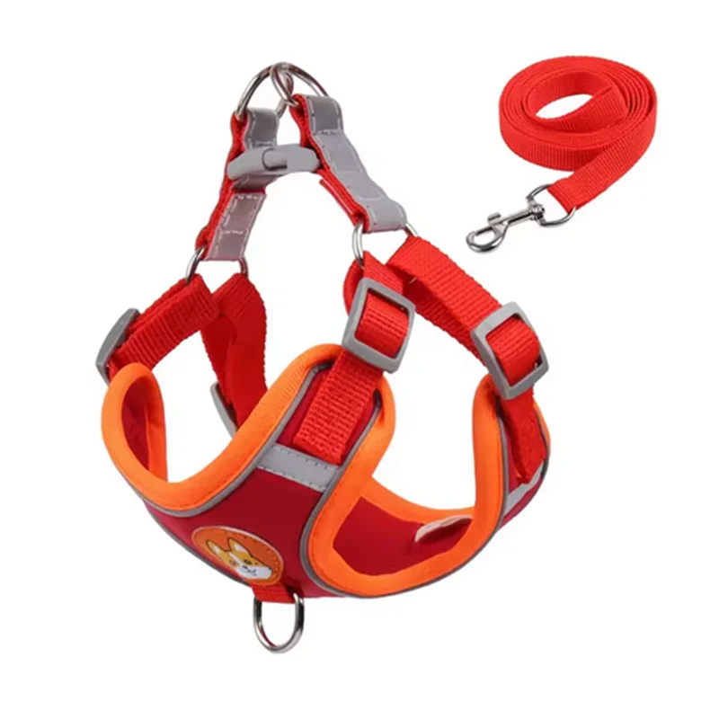 Adjustable Dog Harness & Leash Set – Reflective Vest for Small to Medium Dogs - My Little Pet