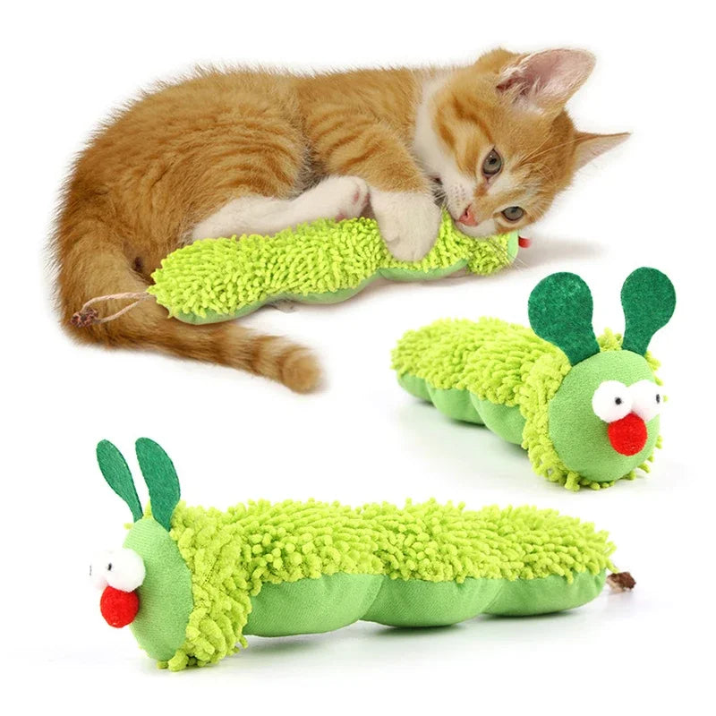 Caterpillar Catnip Chew Toy for Cats - Interactive Molar Toy with Silvervine-My Little Pet