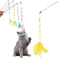Interactive Cat Teaser Wand with Colorful Pom Poms and Bell-My Little Pet