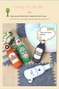 Durable Plush Dog Toy in Beer Bottle Shape - Fun and Safe Teeth Cleaning-My Little Pet
