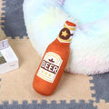 Durable Plush Dog Toy in Beer Bottle Shape - Fun and Safe Teeth Cleaning-My Little Pet