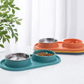 Anti-Choking Pet Feeding Bowl with Dual Stainless Steel & Silicone Design-My Little Pet