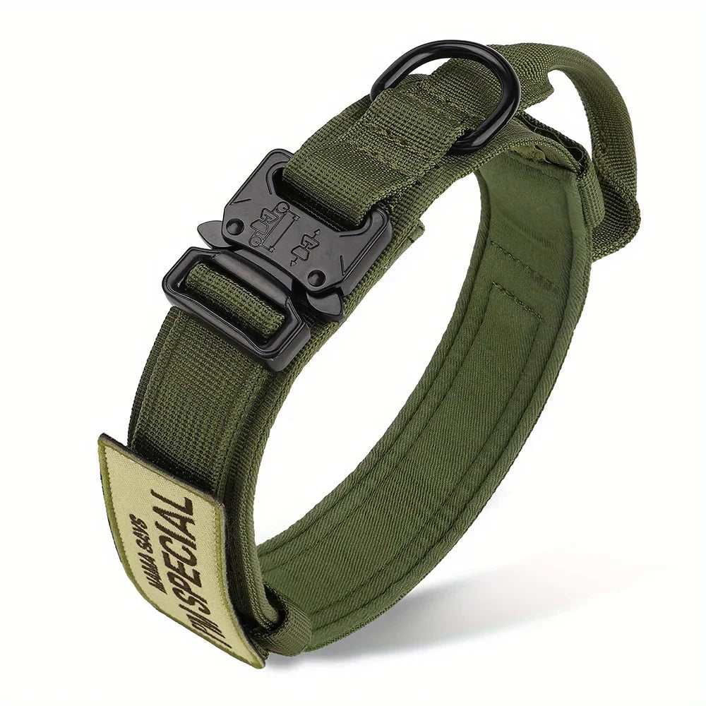 Heavy Duty Tactical Dog Collar with Handle – Military K9 Collar for Medium and Large Dogs - My Little Pet