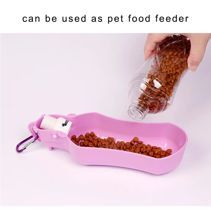 Foldable Pet Water Bottle with Drinking Bowl, Suitable for Dogs and Cats, Available in 280ml or 518ml-My Little Pet