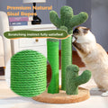 Cactus Cat Scratching Post with 3 Poles and Interactive Dangling Ball-My Little Pet