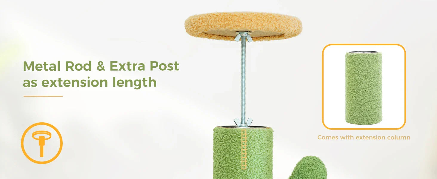 Floor-to-Ceiling Cat Tree - 228-274cm Tall Cat Climbing Tower-My Little Pet