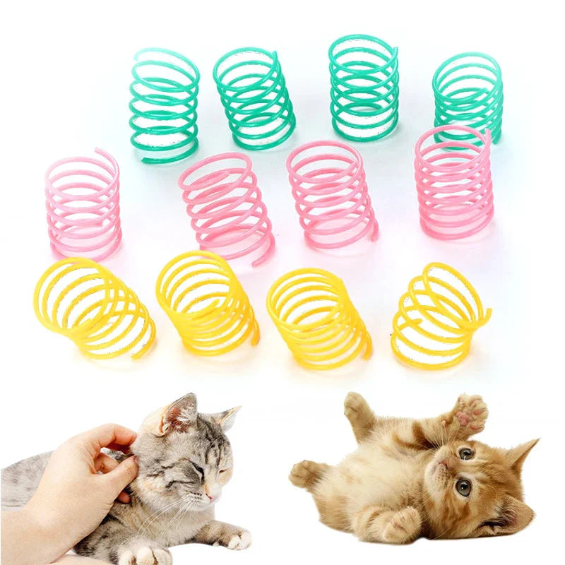 Colorful Plastic Spiral Spring Cat Toys - Interactive Bouncing Pet Play Accessories-My Little Pet