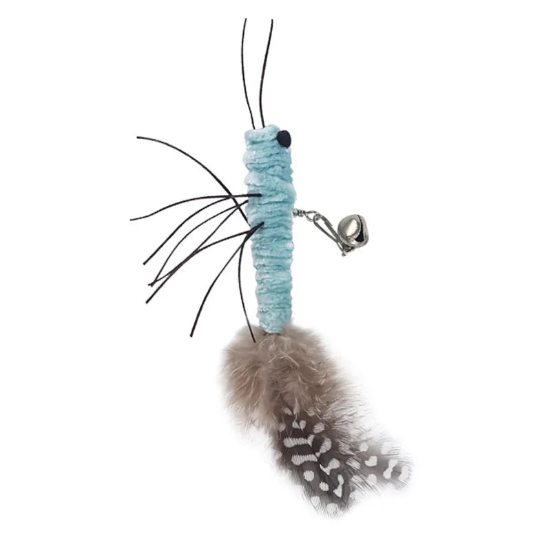 Dr.DC Interactive Teasing Cat Stick with Insect, Dragonfly & Feather Toys - Fun Pole for Play & Training-My Little Pet