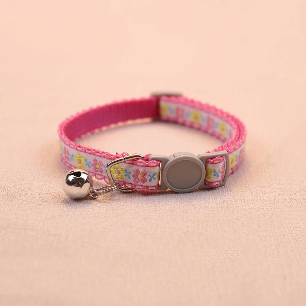Handcrafted Flower Cat Collar with Bell - Adjustable and Stylish Pet Accessory-My Little Pet