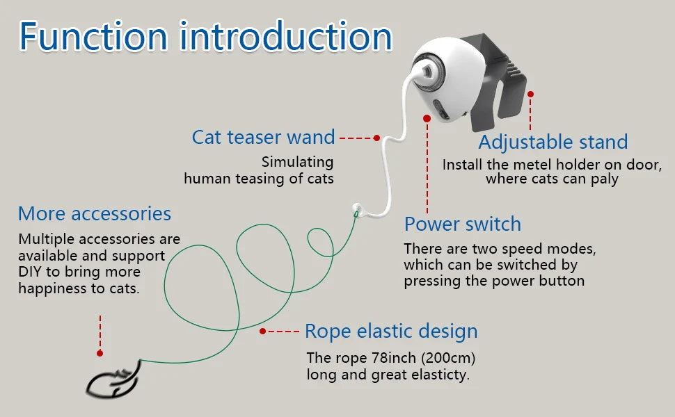 Electric Cat Toy - Interactive Automatic Teaser with Motion Modes-My Little Pet