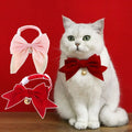 Elegant Velvet Cat Collar with Bowknot and Bell-My Little Pet