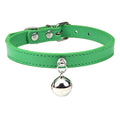 Customizable PU Leather Cat Collar with Bell and Engraving Options-My Little Pet