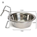 Stainless Steel Pet Bowl with Cage Hook for Dogs, Cats, and Birds-My Little Pet