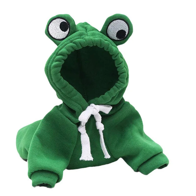 Cute Green Frog Dog Sweater - Hooded Pet Costume for All Seasons-My Little Pet